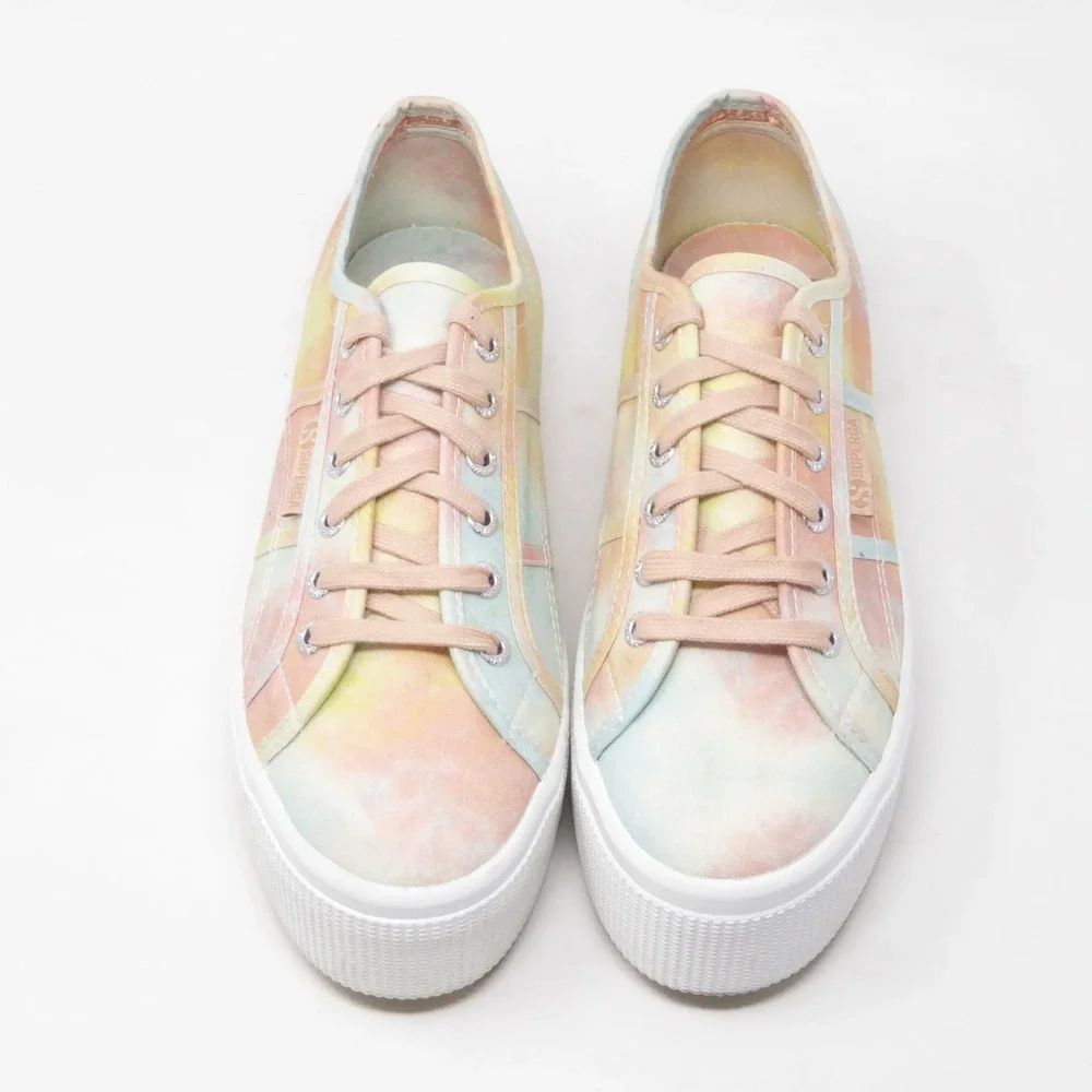 Superga Womens 2790 Acotw Platform Sneaker Pastel Tie Dye Multi Size 8.5
